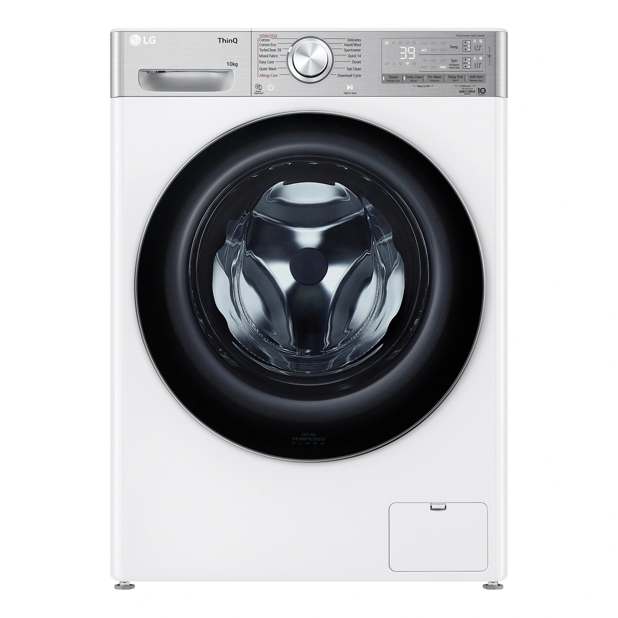 LG 10kg Series 10 Front Load Washing Machine - ezDispense WV101410W, Front View