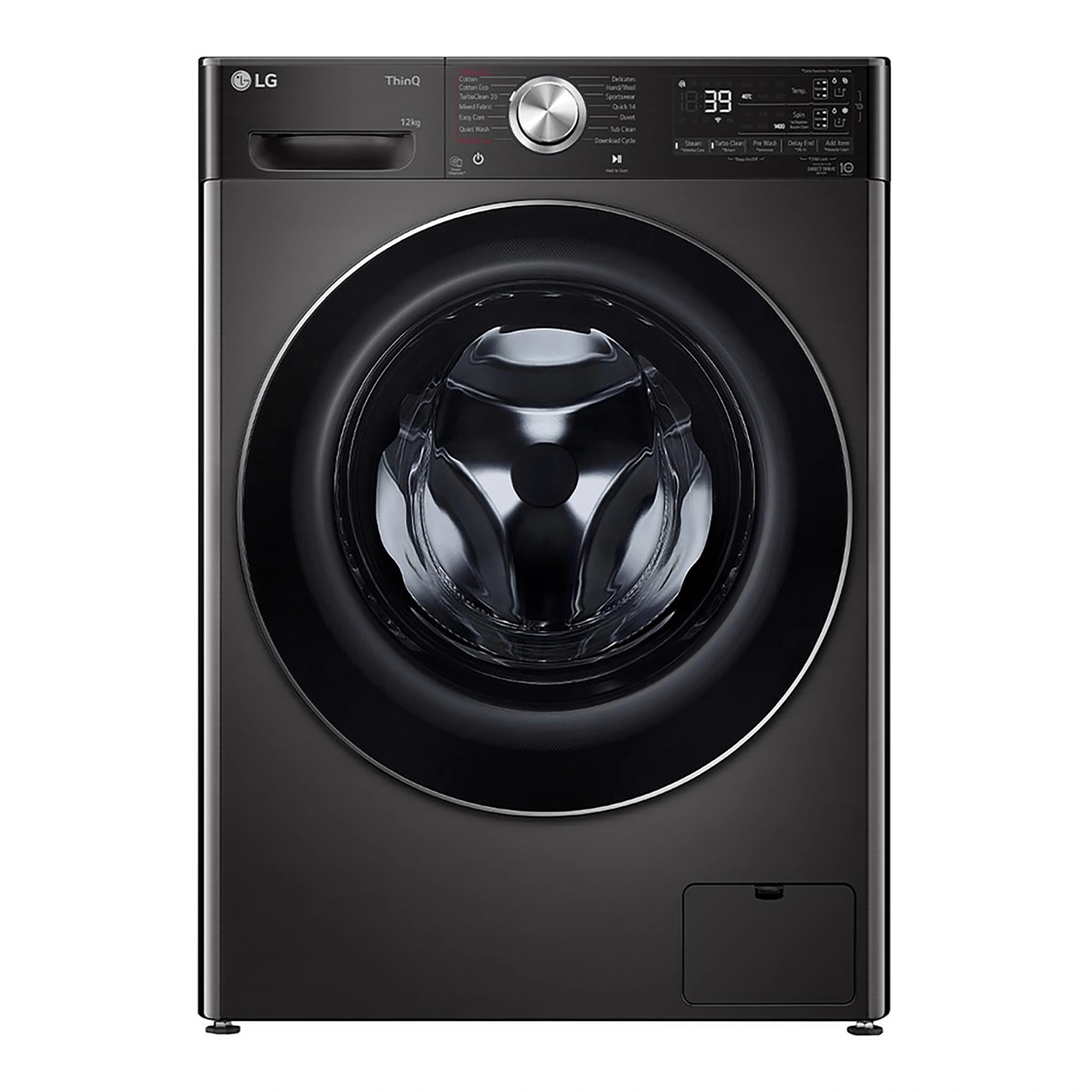 LG 12kg Series 10 Front Load Washing Machine - ezDispense WV101412B, Front View