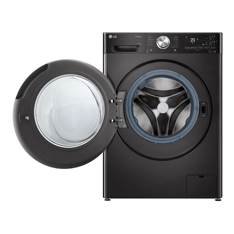 LG 12kg Series 10 Front Load Washing Machine - ezDispense WV101412B, Front View with Door Open
