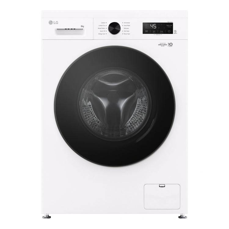 LG 8kg Series 1 Front Load Washer - Steam WV11208W, Front View