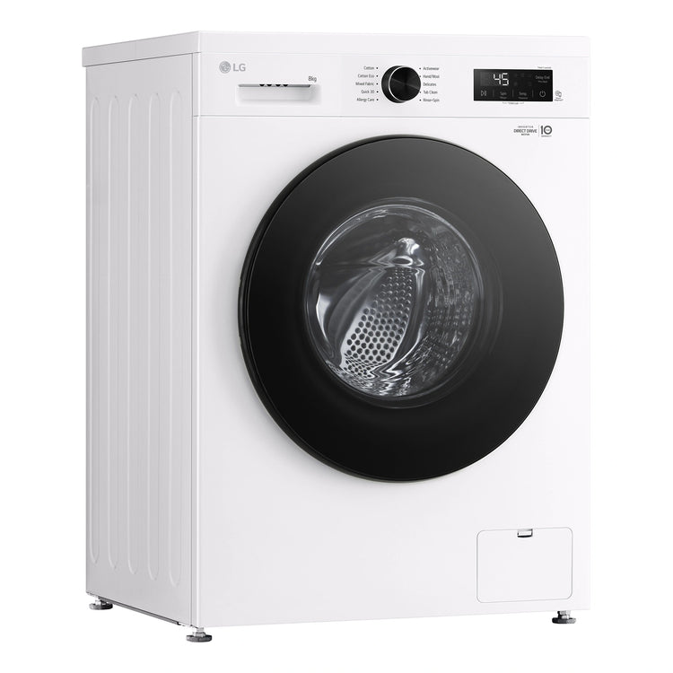 LG 8kg Series 1 Front Load Washer - Steam WV11208W, Left Side View