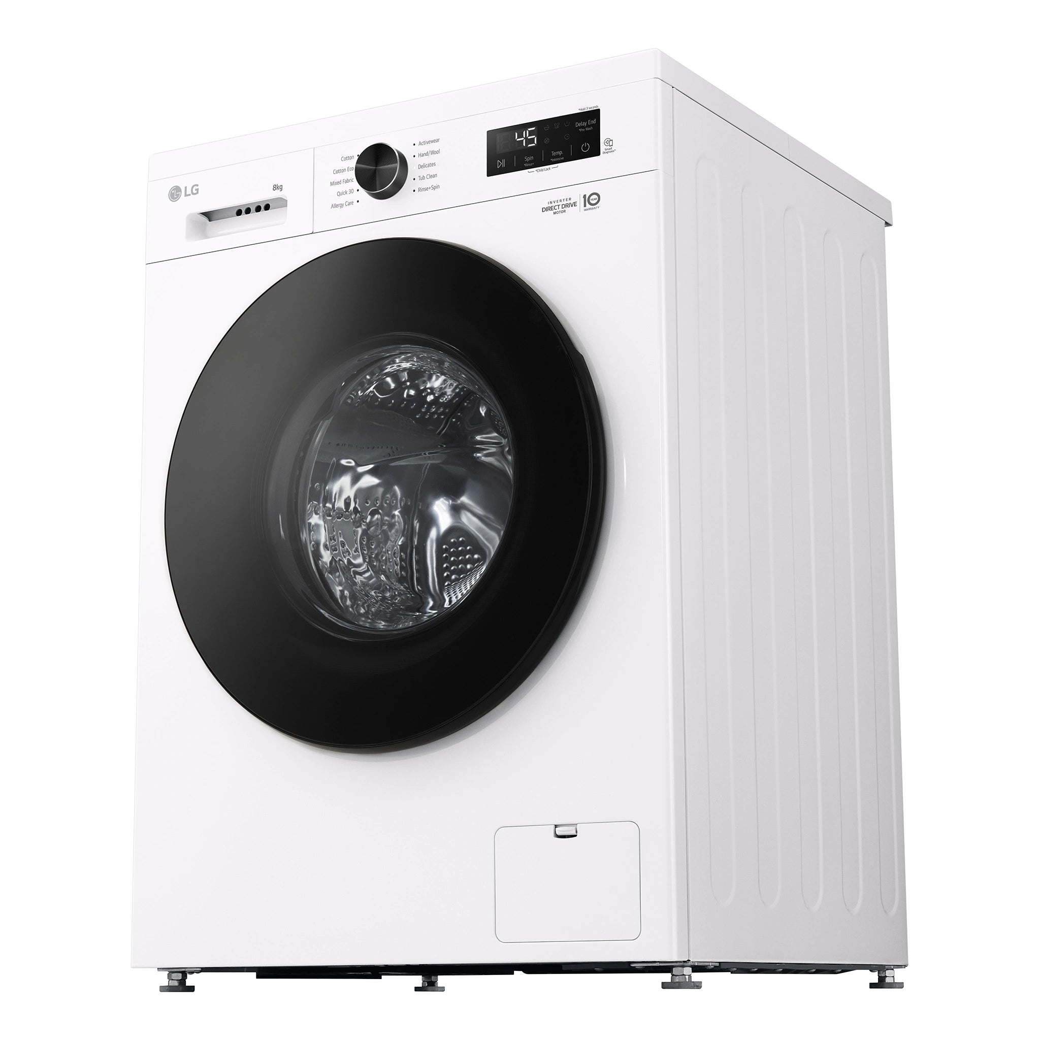 LG 8kg Series 1 Front Load Washer - Steam WV11208W, Right Side View