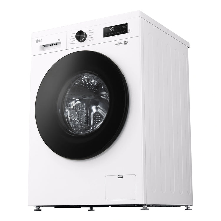 LG 8kg Series 1 Front Load Washer - Steam WV11208W, Right Side View