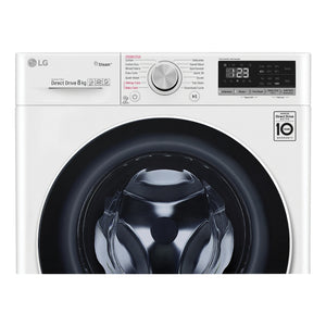 LG 8kg Series 5 Front Load Washing Machine - Steam WV51408W, Control Panel View 1