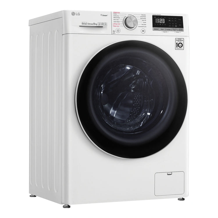 LG 8kg Series 5 Front Load Washing Machine - Steam WV51408W, Left Side View