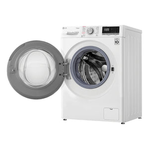 LG 8kg Series 5 Front Load Washing Machine - Steam WV51408W, Right Side With Door Open View