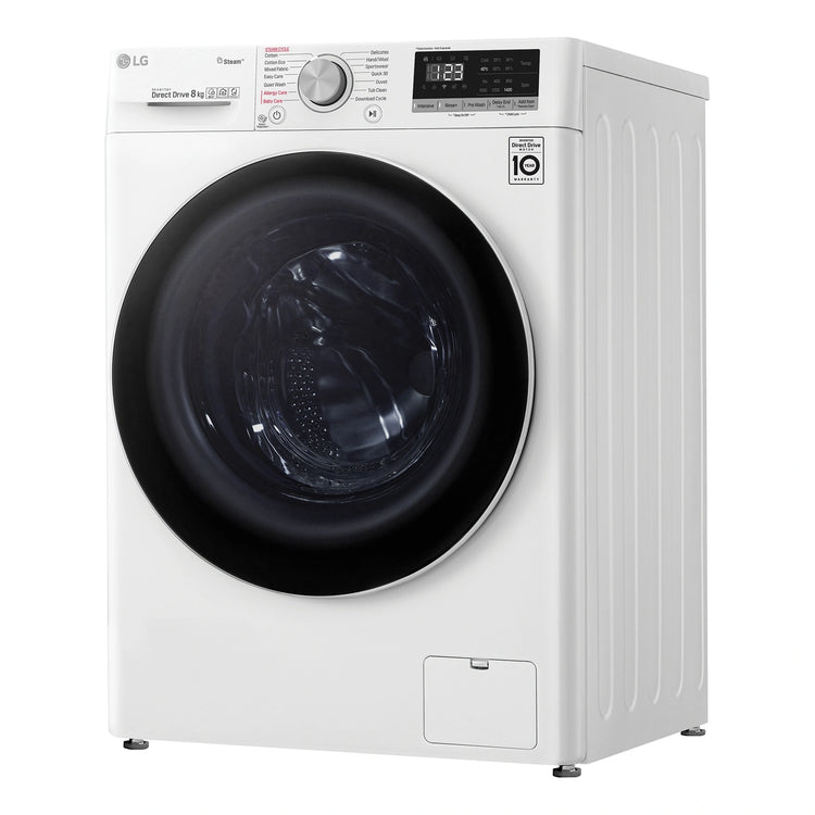 LG 8kg Series 5 Front Load Washing Machine - Steam WV51408W, Right Side View