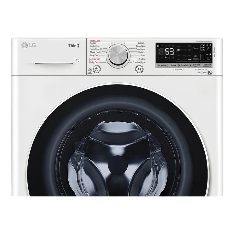 LG 9kg Series 6 Front Load Washing Machine with ezDispense® WV61409W, Control Panel View