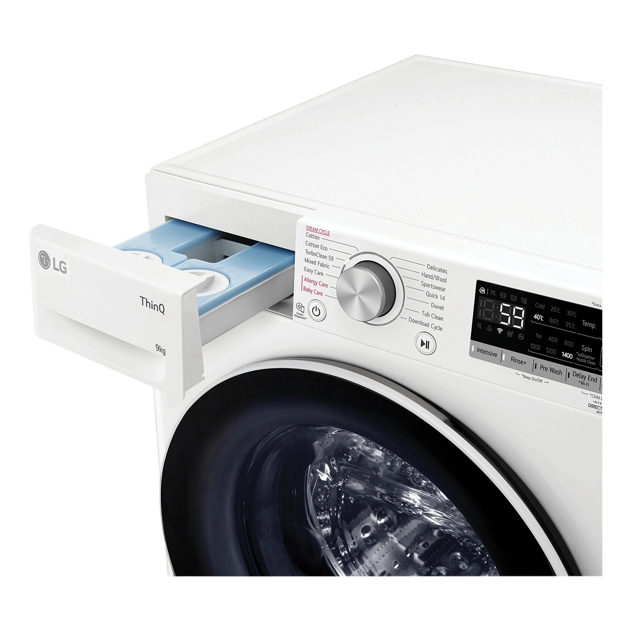 LG 9kg Series 6 Front Load Washing Machine with ezDispense® WV61409W, Dispenser View