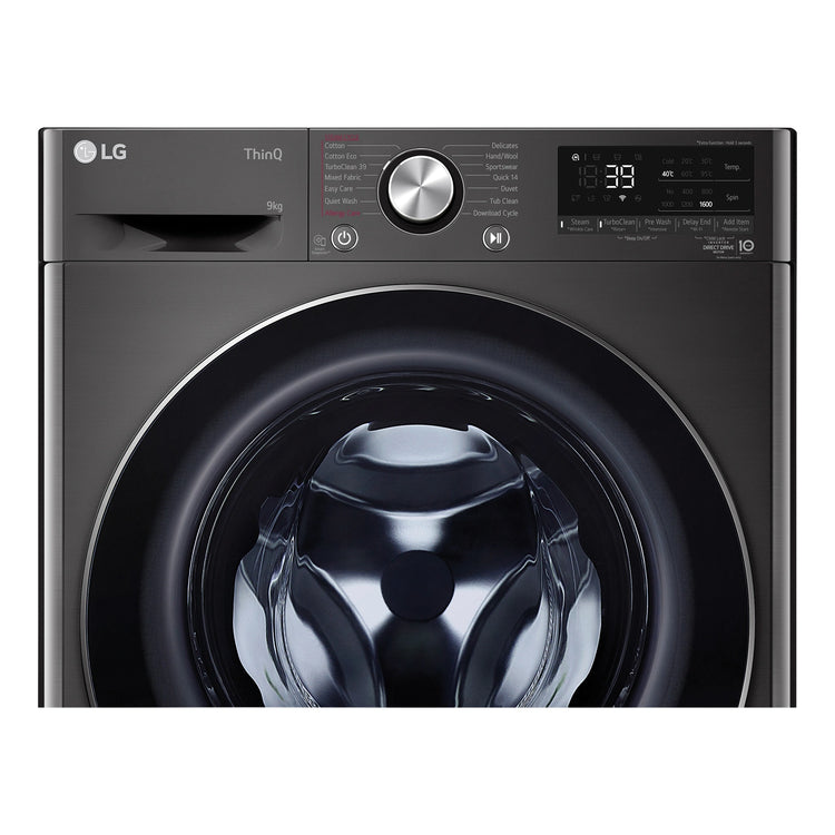 LG 9kg Series 9 Front Load Washing Machine - 5 Star WV91609B, Control Panel View