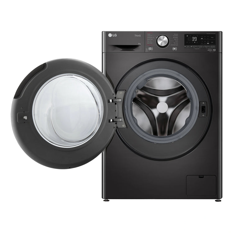 LG 9kg Series 9 Front Load Washing Machine - 5 Star WV91609B, Front View With Door Open