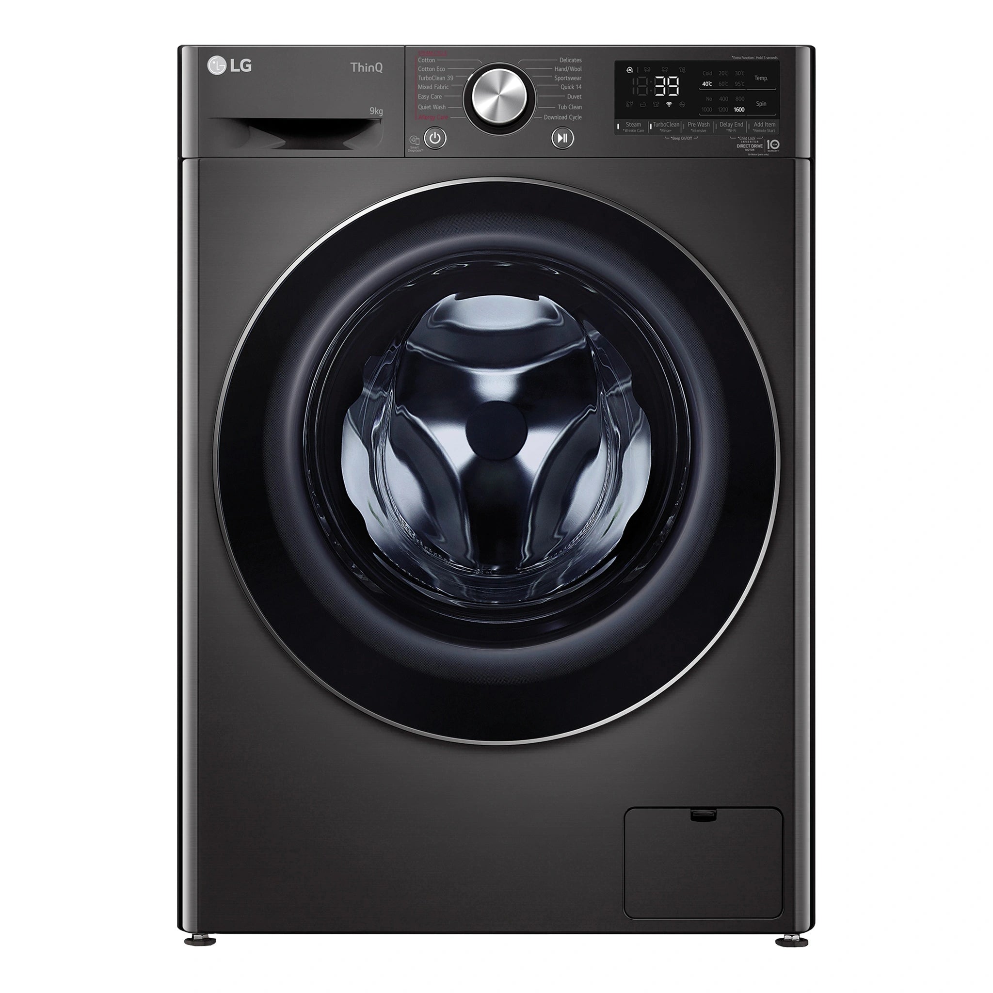LG 9kg Series 9 Front Load Washing Machine - 5 Star WV91609B, Front View