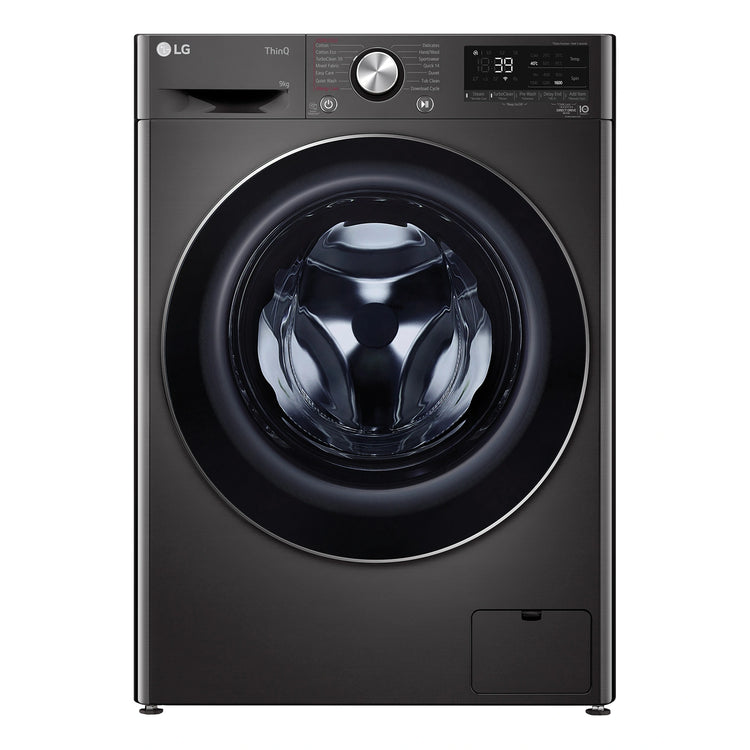 LG 9kg Series 9 Front Load Washing Machine - 5 Star WV91609B, Front View
