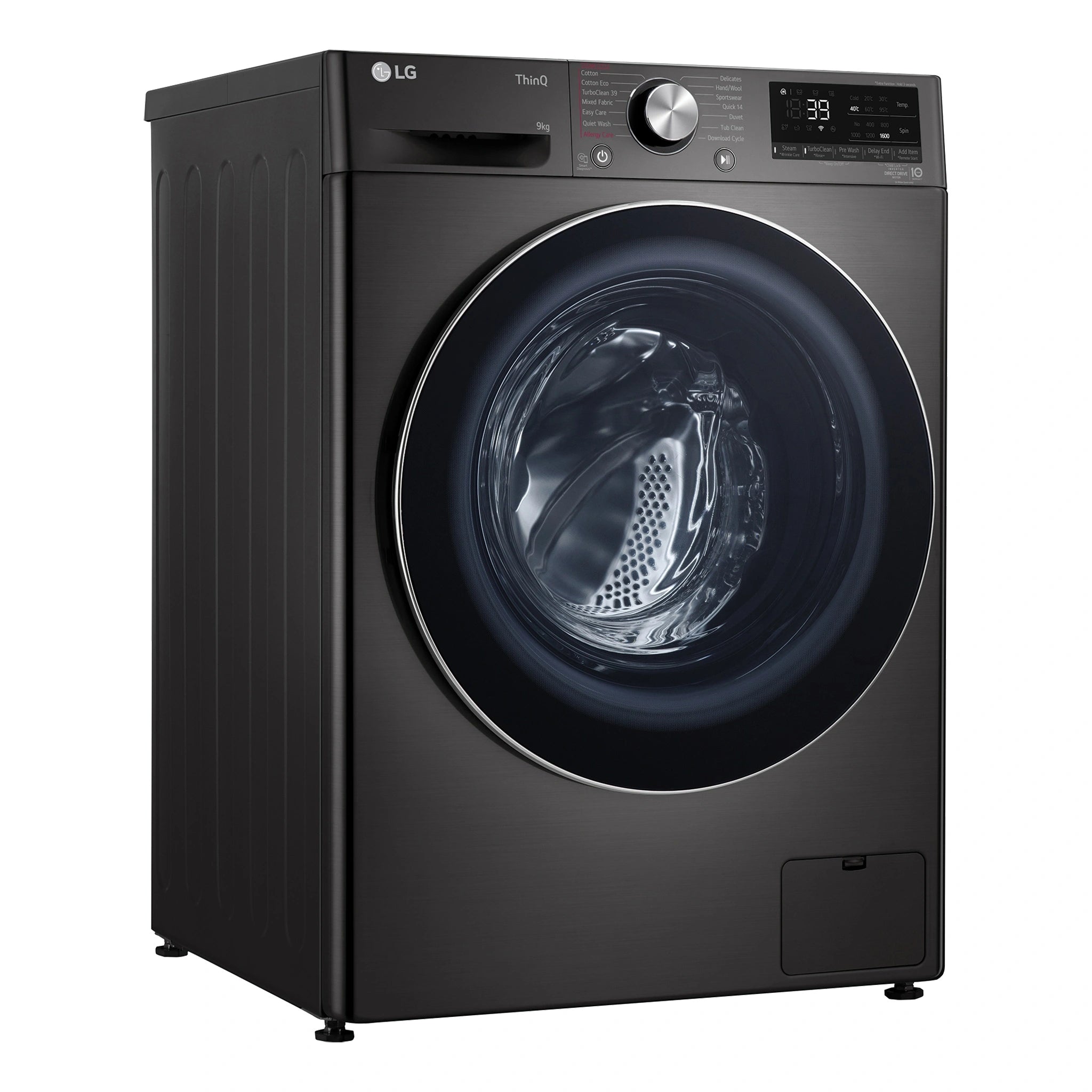 LG 9kg Series 9 Front Load Washing Machine - 5 Star WV91609B, Left Side View