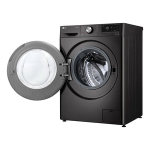 LG 9kg Series 9 Front Load Washing Machine - 5 Star WV91609B, Right Side With Door Open View