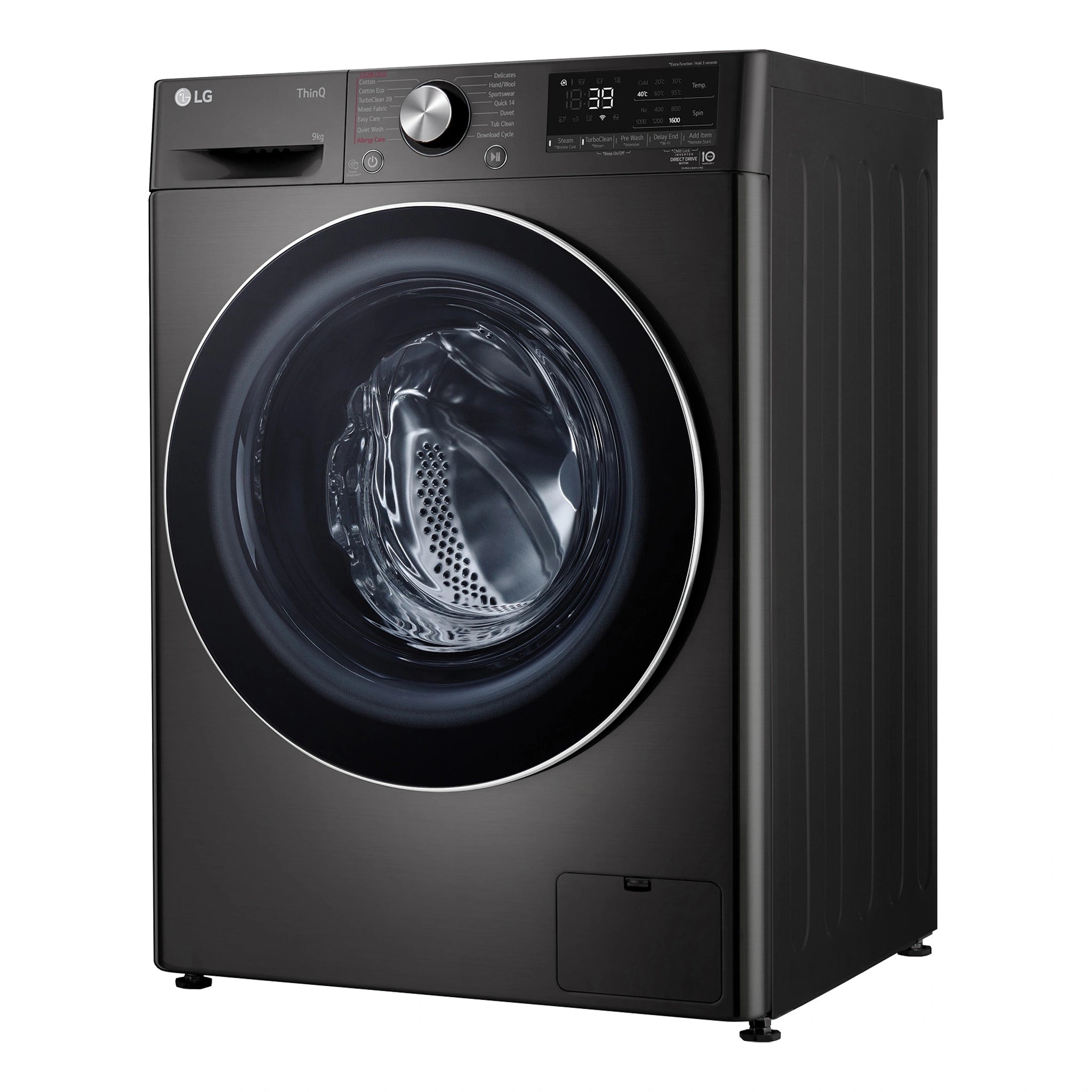 LG 9kg Series 9 Front Load Washing Machine - 5 Star WV91609B, Right Side View