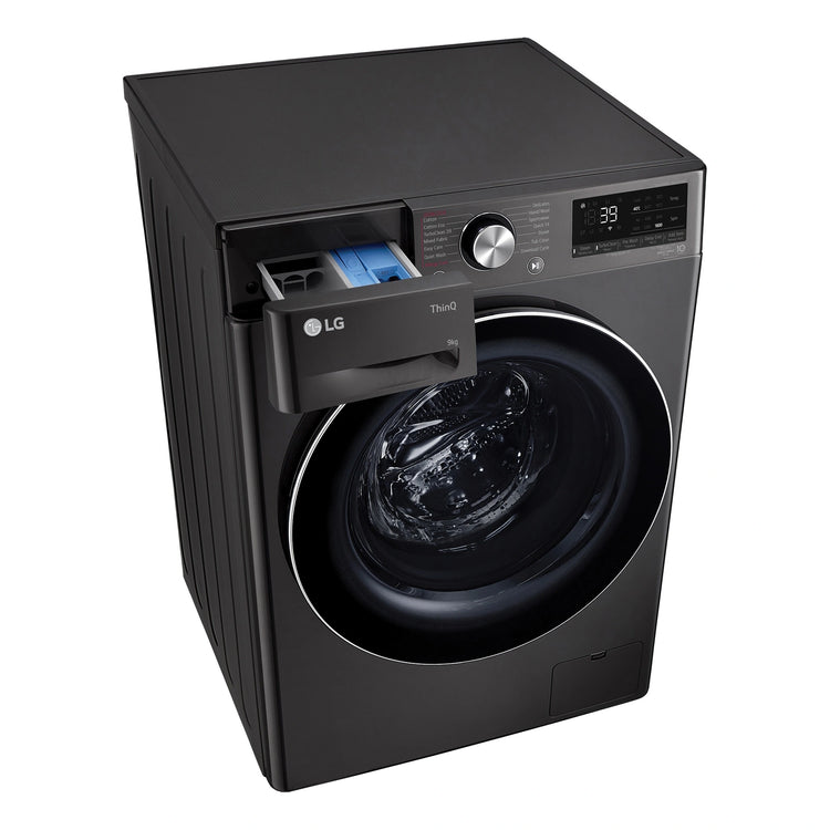 LG 9kg Series 9 Front Load Washing Machine - 5 Star WV91609B, Top With Door Open View