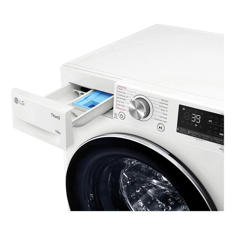 LG 10kg Series 9 Front Load Washing Machine WV91610W, Dispenser View