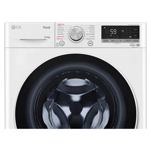 LG 10kg/6kg Washer Dryer Combo with AI DD & Steam Care WVC51410W, Control Panel View