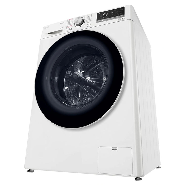 LG 10kg/6kg Washer Dryer Combo with AI DD & Steam Care WVC51410W, Front Right Side View