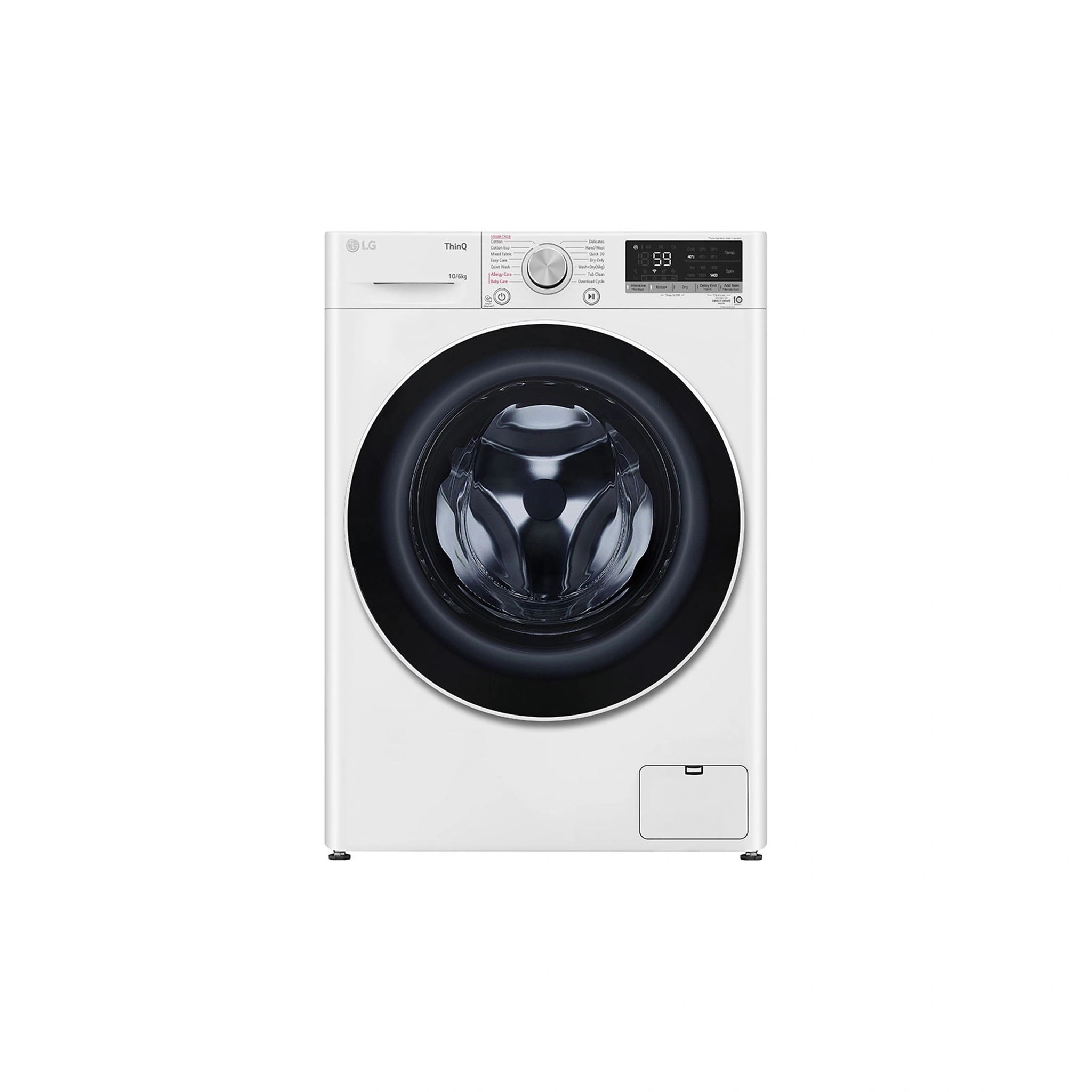 LG 10kg/6kg Series 5 Washer Dryer Combo WVC51410W, Front View 