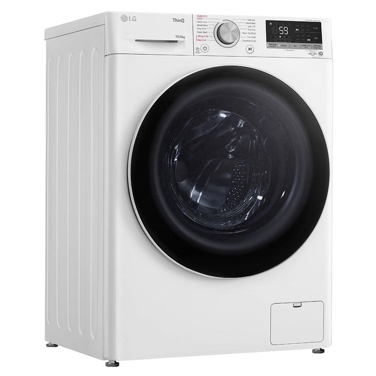 LG 10kg/6kg Washer Dryer Combo with AI DD & Steam Care WVC51410W, Left Side View