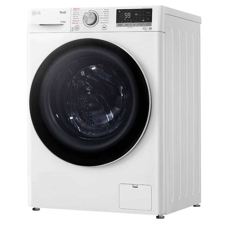 LG 10kg/6kg Washer Dryer Combo with AI DD & Steam Care WVC51410W, Right Side View