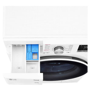 LG 10kg/6kg Washer Dryer Combo with AI DD & Steam Care WVC51410W, Top Drawer Open View 
