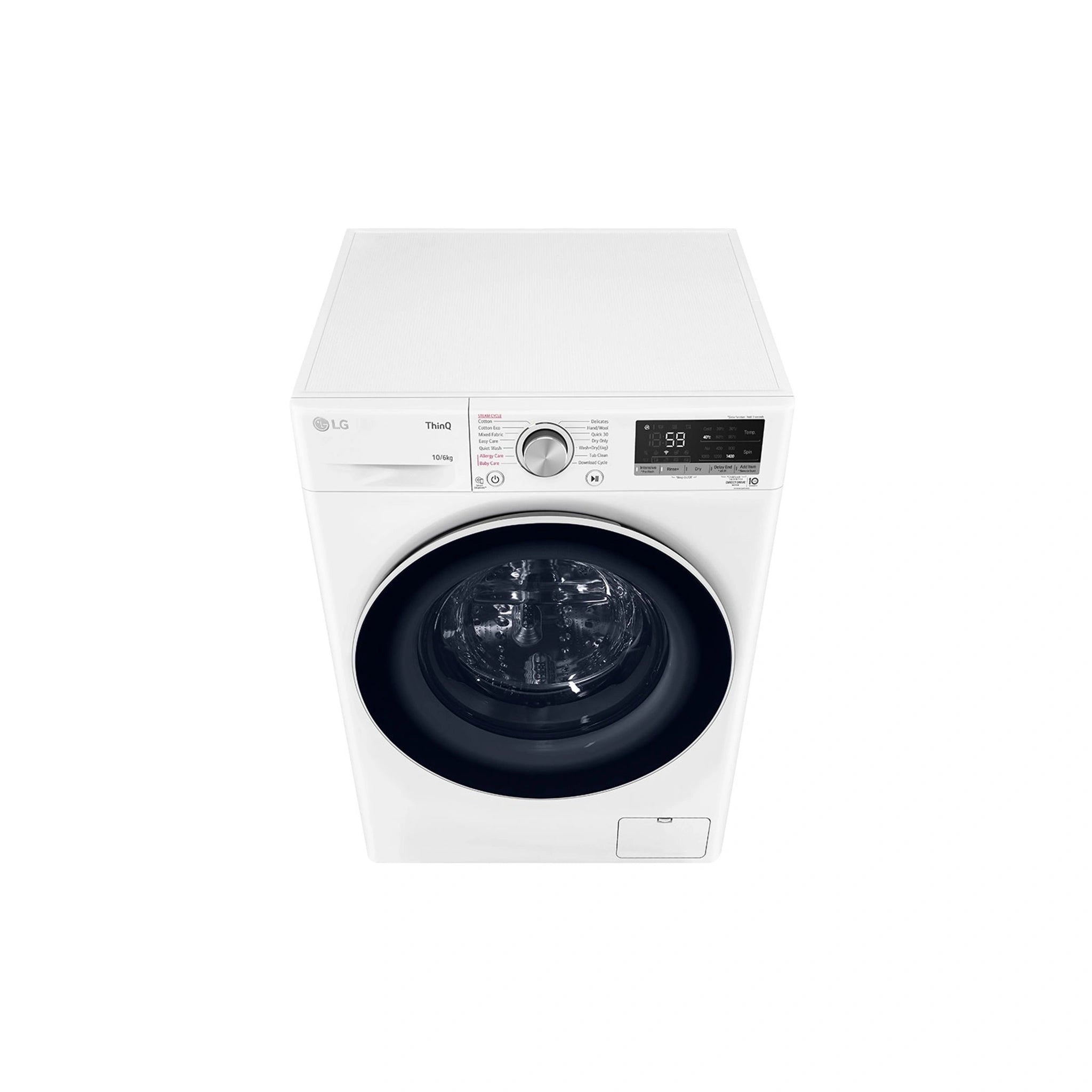 LG 10kg/6kg Series 5 Washer Dryer Combo WVC51410W, Top View