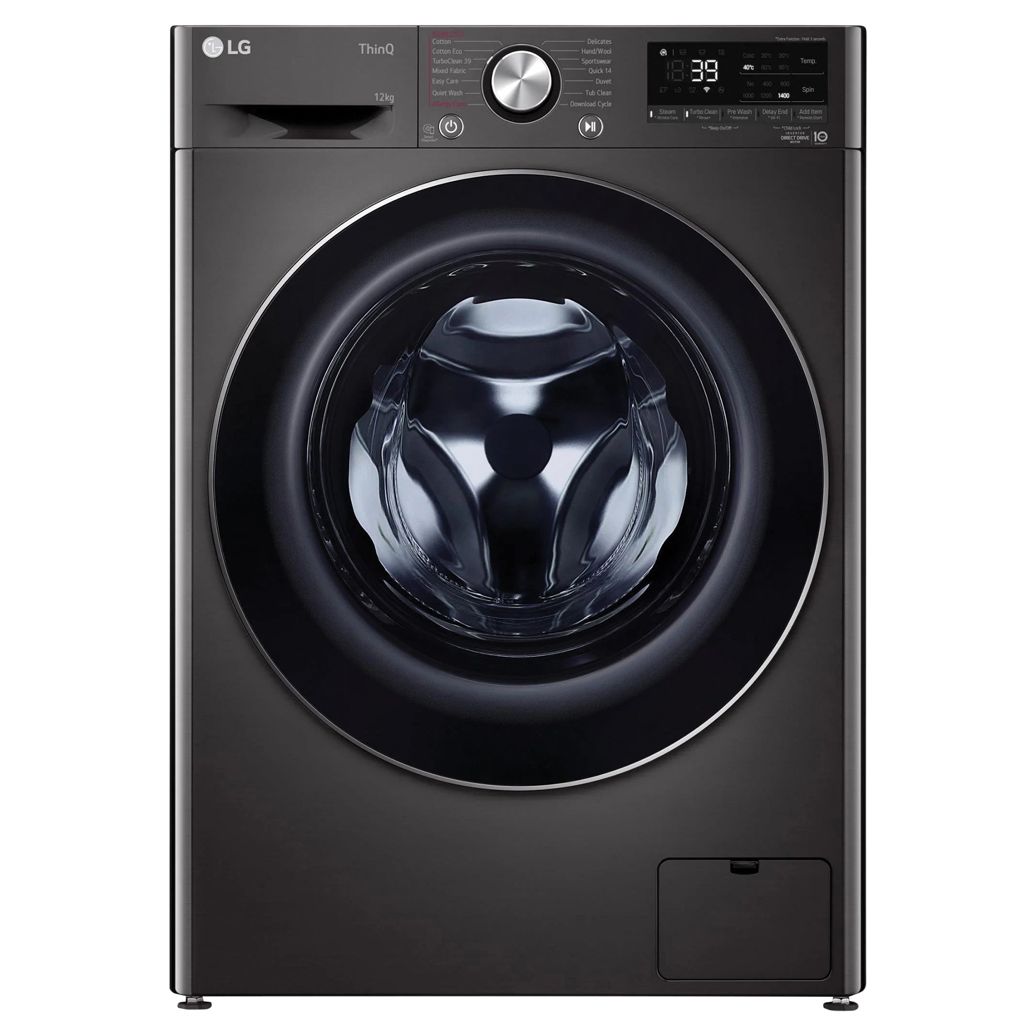 LG 12/8kg Series 9 Washer Dryer Combo – Steam, Front View