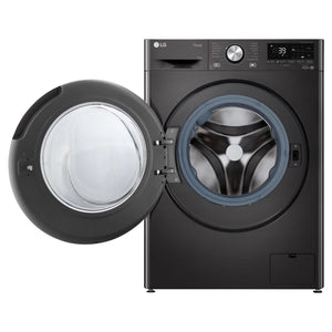 LG 12/8kg Series 9 Washer Dryer Combo – Steam, Front View with Door Open