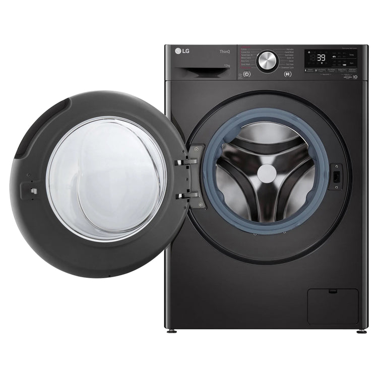 LG 12/8kg Series 9 Washer Dryer Combo – Steam, Front View with Door Open