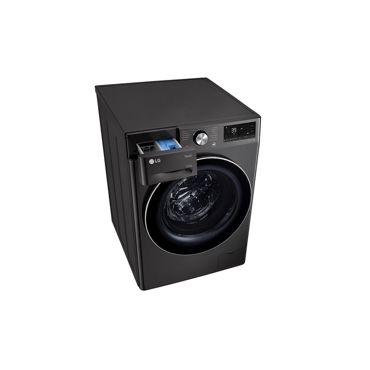 LG 12/8kg Series 9 Washer Dryer Combo WVC91412B, Left Side View Drawer Open