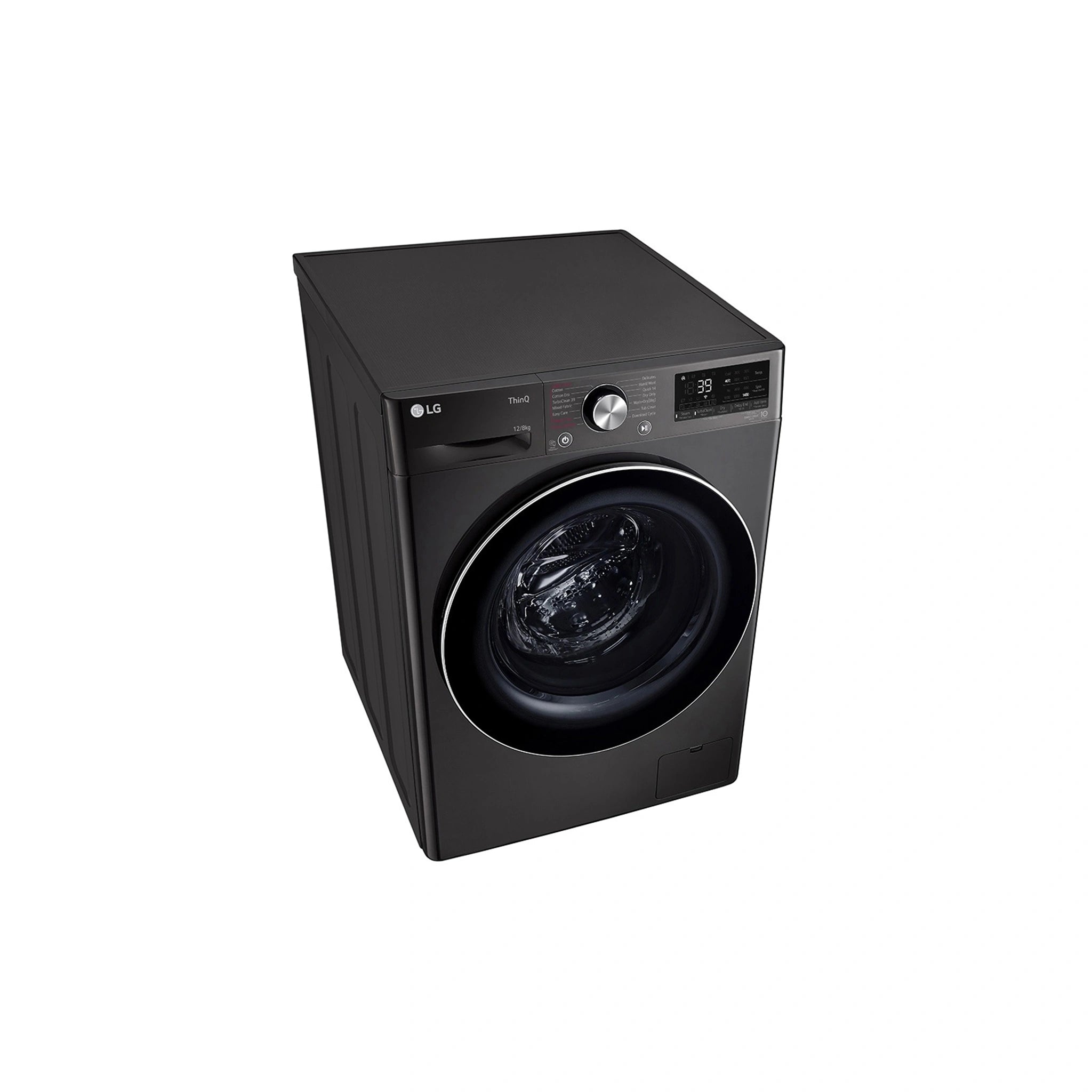 LG 12/8kg Series 9 Washer Dryer Combo WVC91412B, Top Left Side View