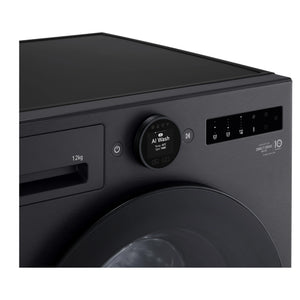 LG 12kg Series 10 Matte Black Front Load Washer WX101412MB, Control Panel View
