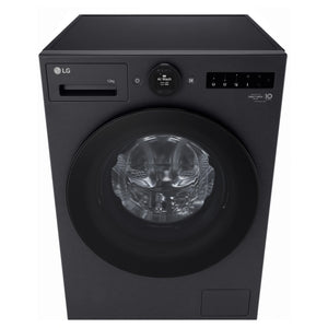 LG 12kg Series 10 Matte Black Front Load Washer WX101412MB, Front Top View