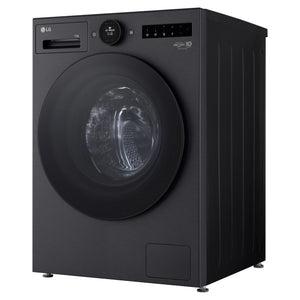 LG 12kg Series 10 Matte Black Front Load Washer WX101412MB, Right Side View