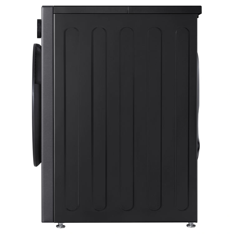 LG 12kg Series 10 Matte Black Front Load Washer WX101412MB, Side View