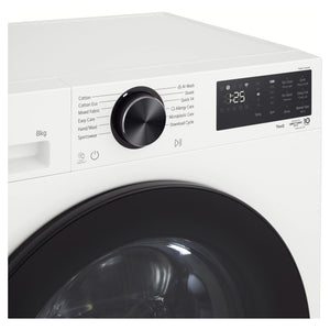 LG 8kg Series 3 Slim Front Load Washer with AI Wash WX31208W, Control Panel View
