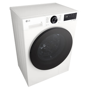 LG 8kg Series 3 Slim Front Load Washer with AI Wash WX31208W, Left Side Top View