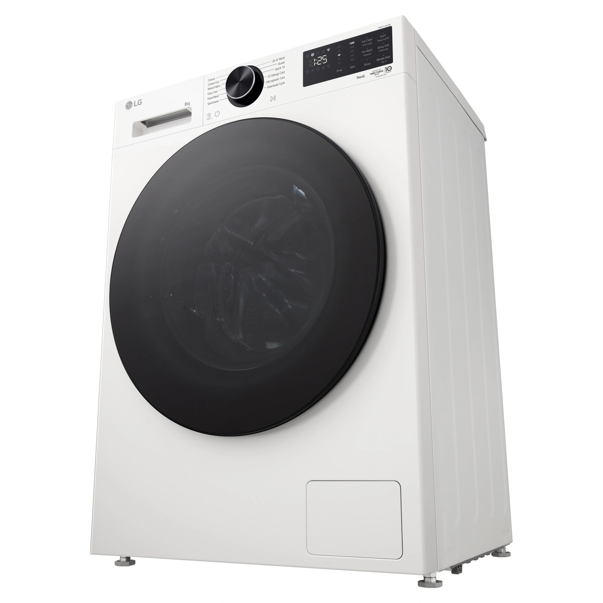 LG 8kg Series 3 Slim Front Load Washer with AI Wash WX31208W, Right Side Bottom View
