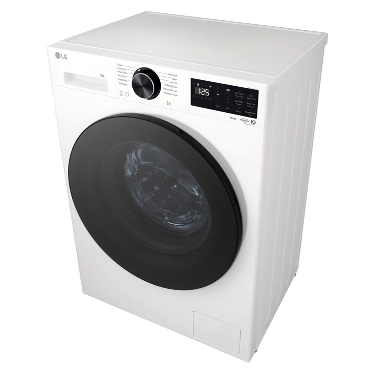 LG 8kg Series 3 Slim Front Load Washer with AI Wash WX31208W, Right Side Top View