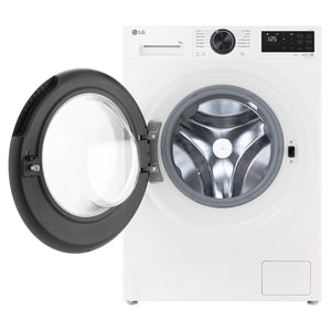 LG 8kg Series 3 Front Load Washer with AI Wash WX31408W, Front View with Door Open