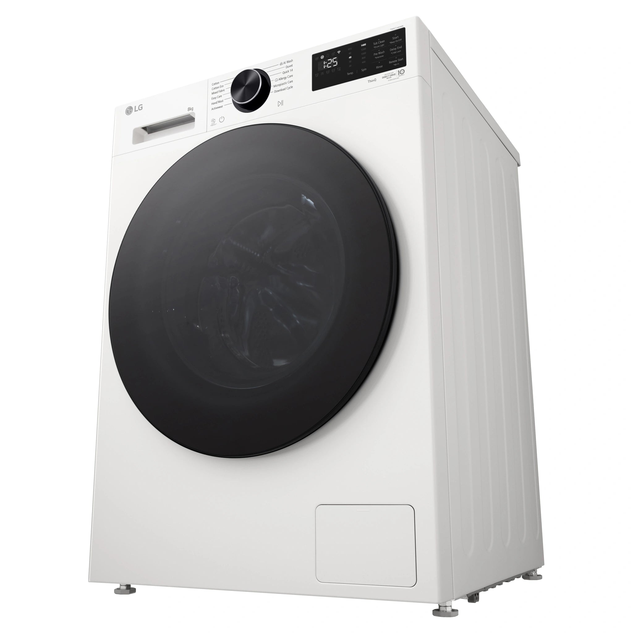 LG 8kg Series 3 Front Load Washer with AI Wash WX31408W, Right Side Bottom View