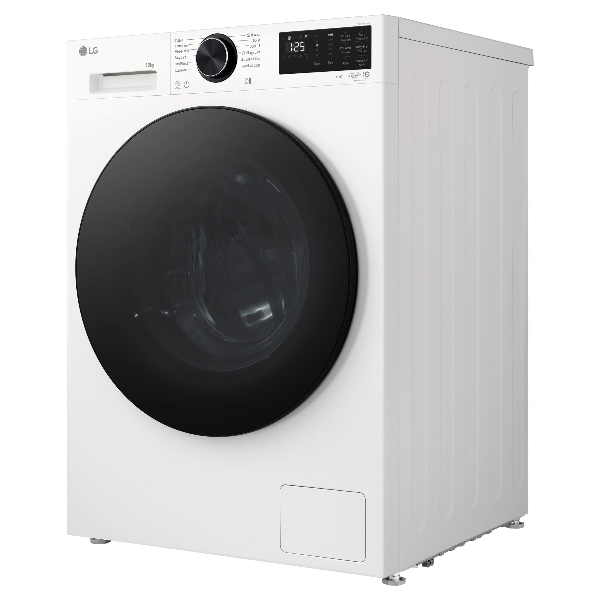 LG 10kg Series 3 Front Load Washer with AI Wash WX31410W, Right Side View