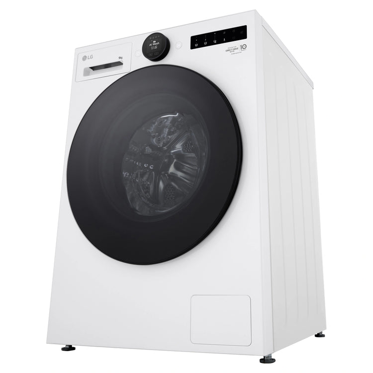 LG 9kg Series 9 Front Load Washer WX91409W, Left Side Bottom View
