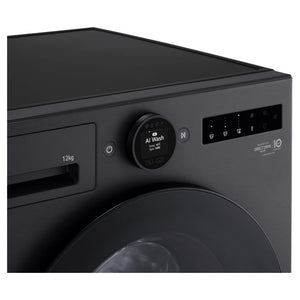 LG 12kg Series 9 Matte Black Front Load Washer WX91412MB, Control Panel View