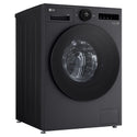 LG 12kg Series 9 Matte Black Front Load Washer WX91412MB, Left Side View