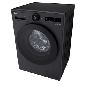 LG 12kg Series 9 Matte Black Front Load Washer WX91412MB, Right Side Top View