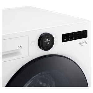 LG 12kg Series 9 White Front Load Washing Machine WX91412W, Control Panel View